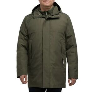 Hunter Men’s 3-IN-1 Detachable Hood Stand Collard Jacket Green Medium